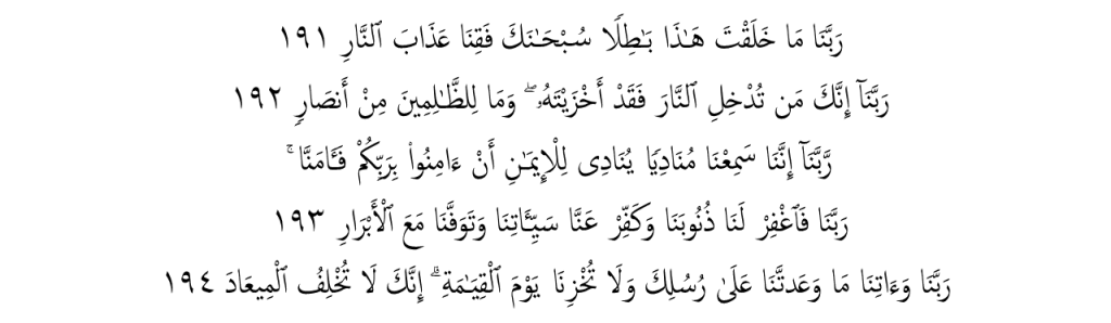 Surah Al-Imran Last Ruku – A Comprehensive Reflection